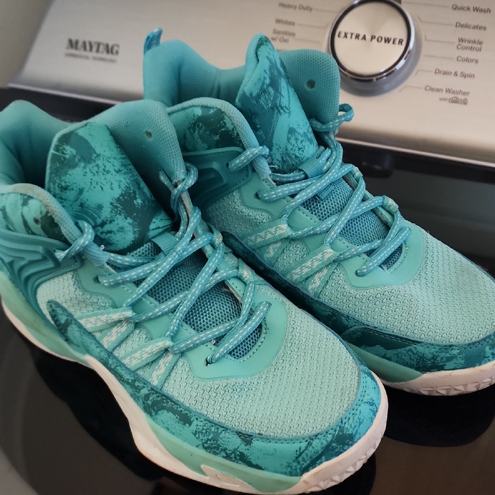 Teal and White Athletic Sneakers